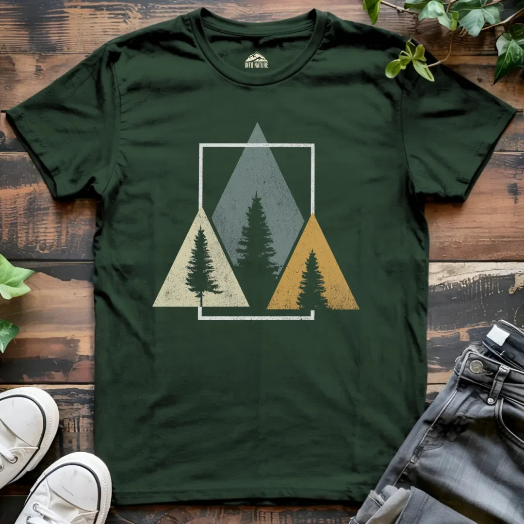 Geometric Mountain Tree Tee