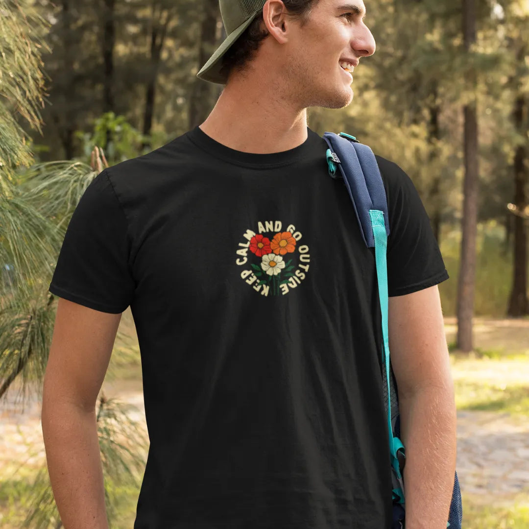 Keep Calm and Go Outside Flower Tee