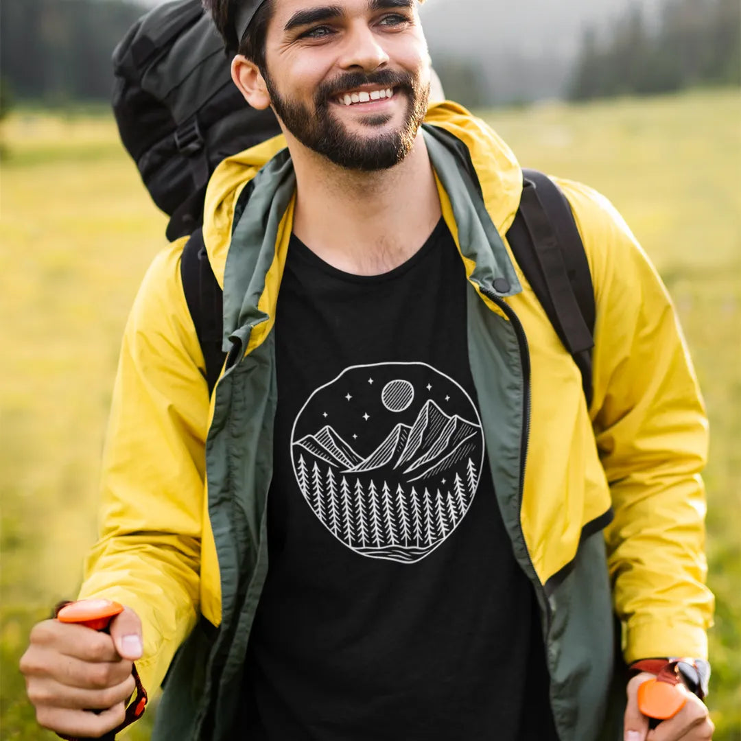 Moonlit Pine Forest Emblem Tee
