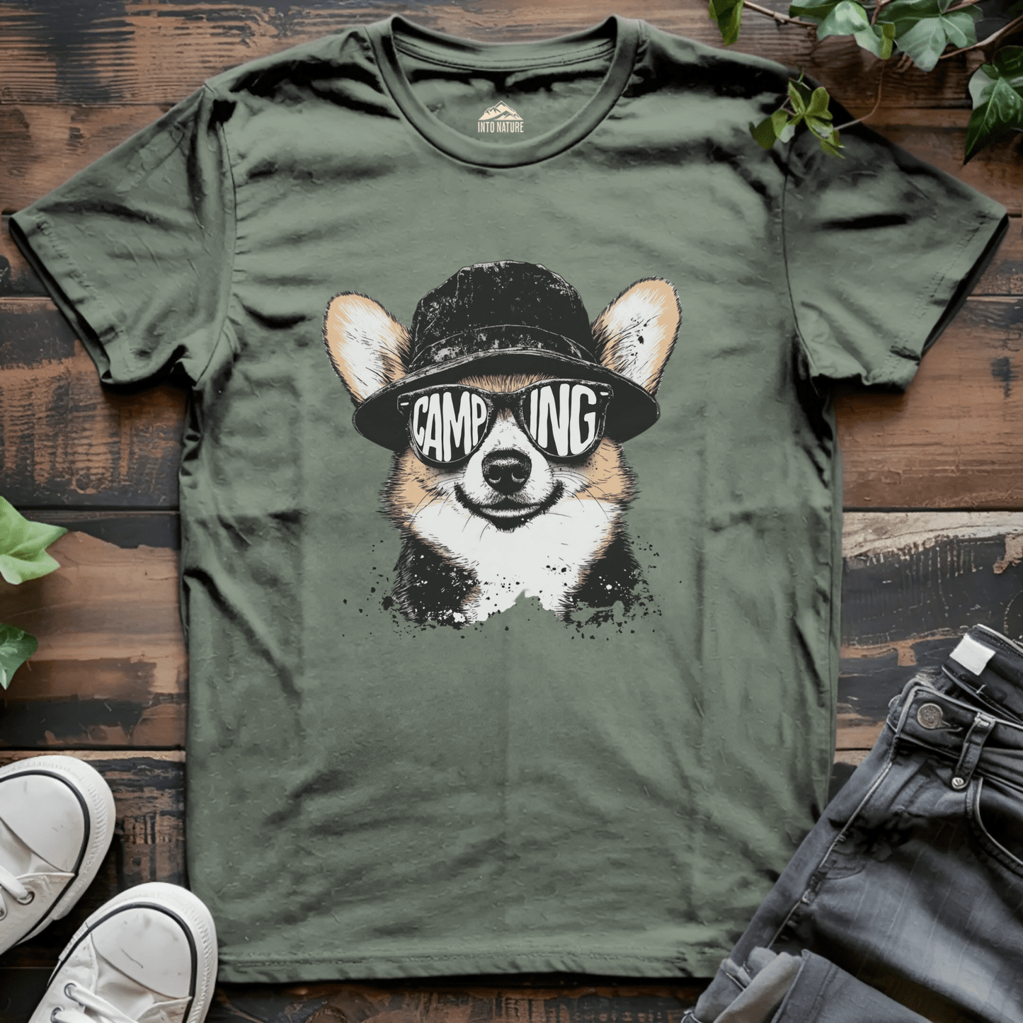 Camping Corgi Tee - Into Nature Co.