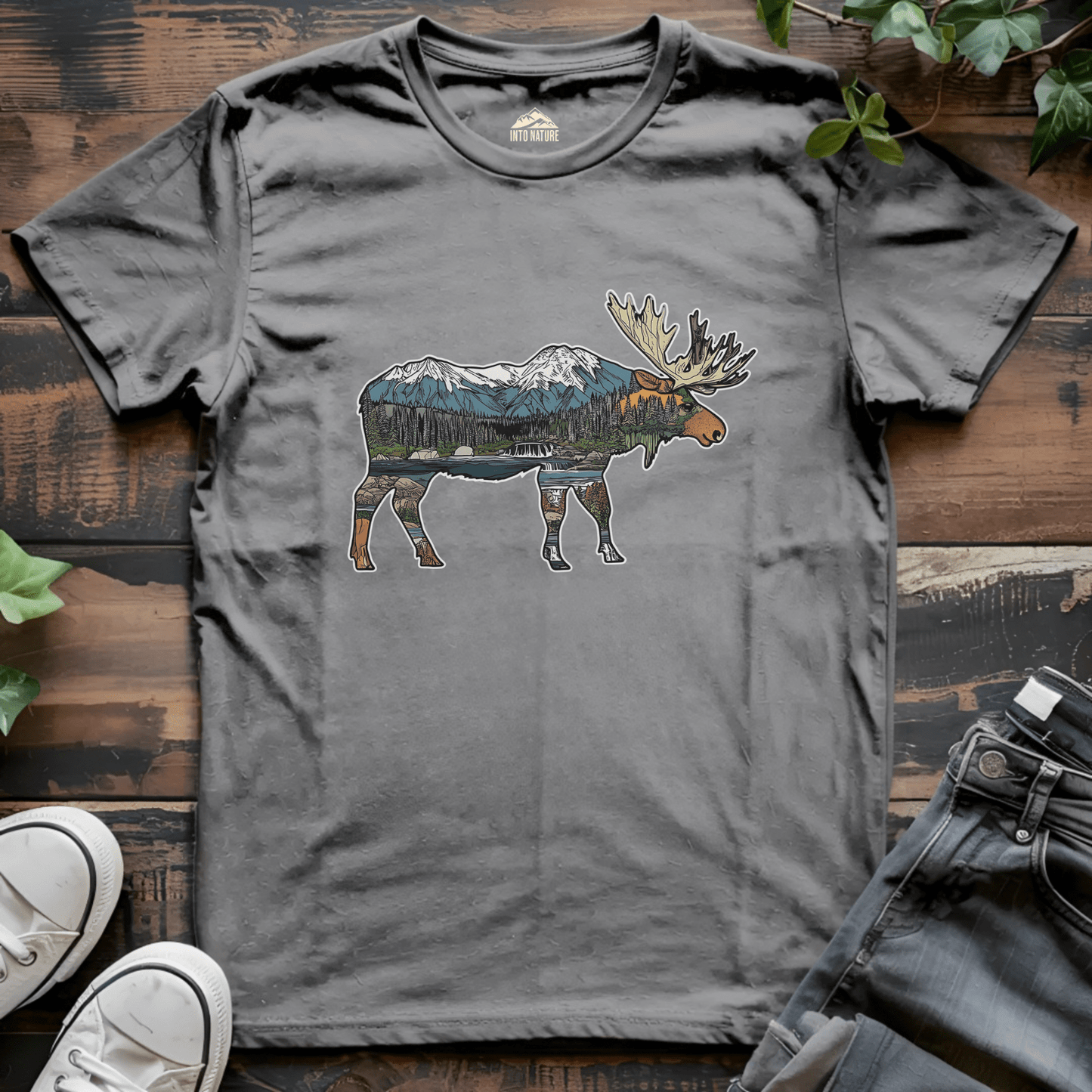 Mountain Landscape Moose Tee - Into Nature Co.