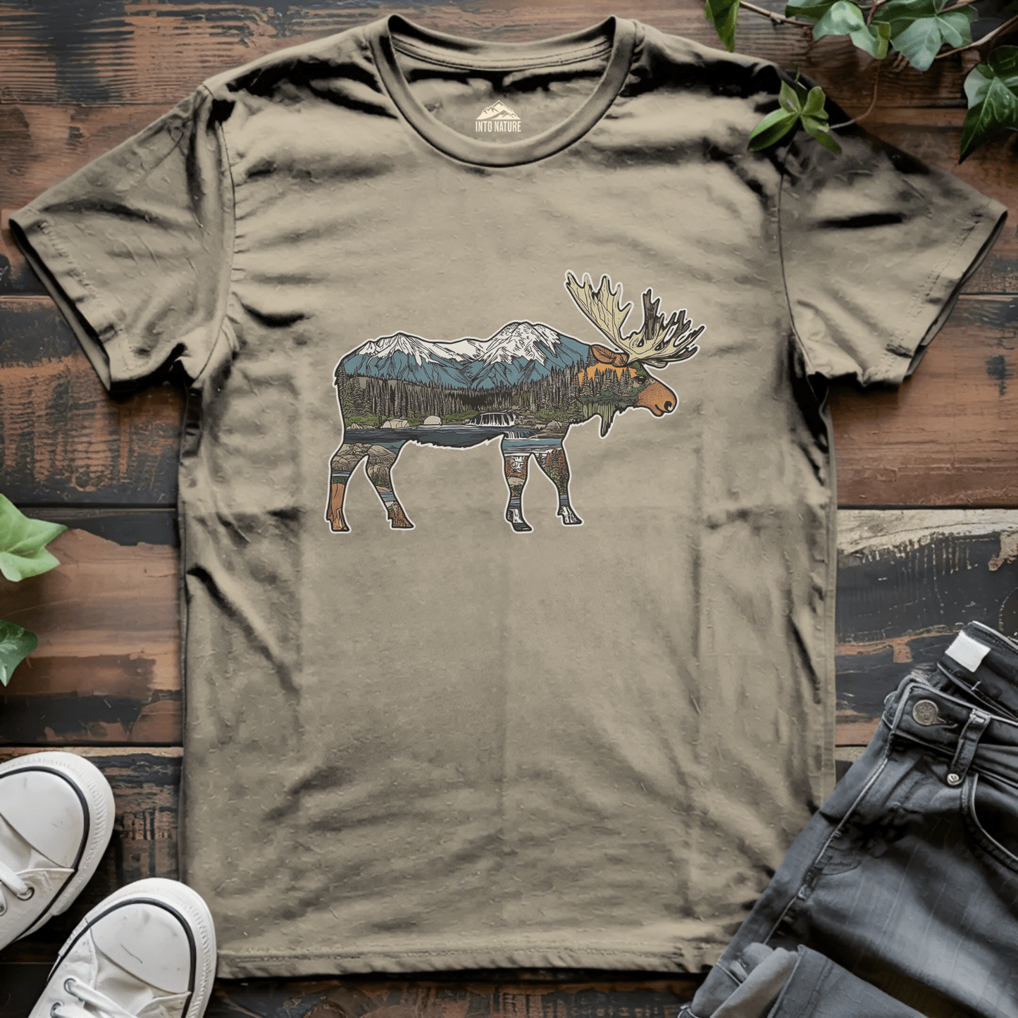 Mountain Landscape Moose Tee - Into Nature Co.