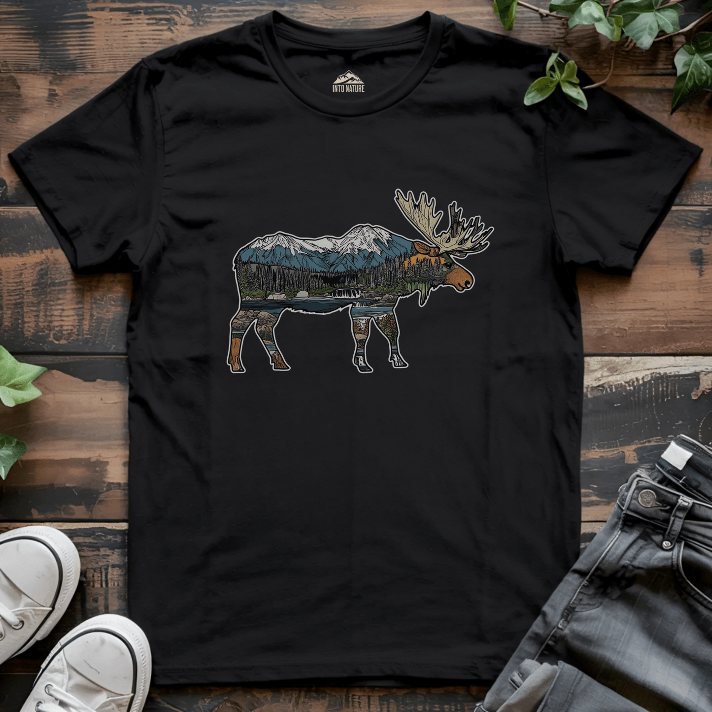 Mountain Landscape Moose Tee - Into Nature Co.
