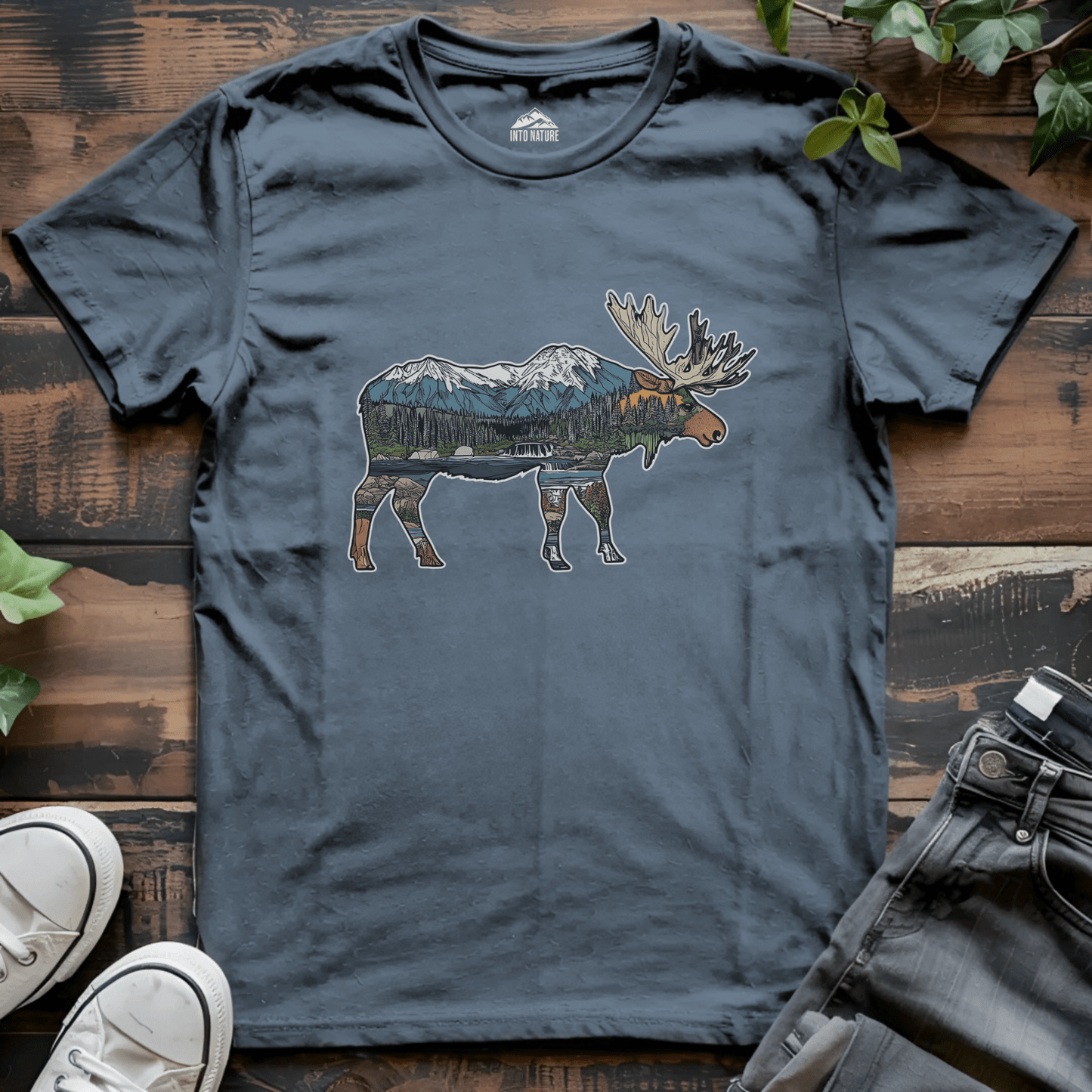 Mountain Landscape Moose Tee - Into Nature Co.