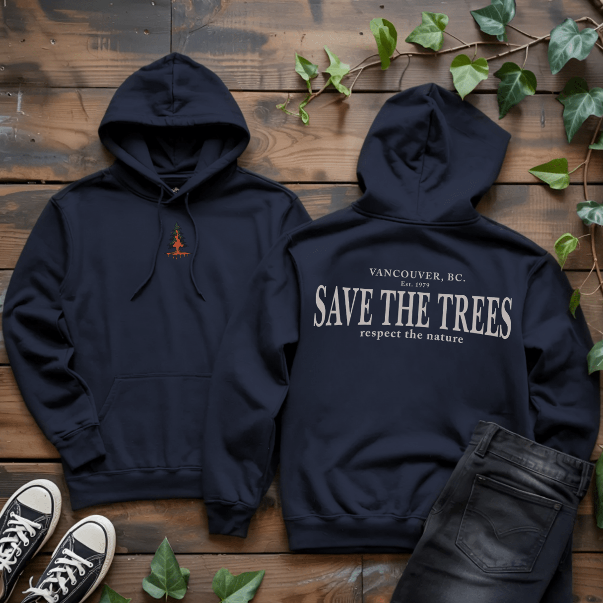 Save the Trees Hoodie - Into Nature Co.
