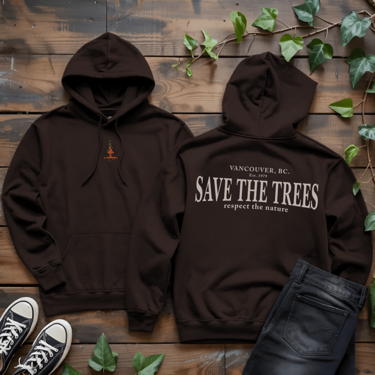 Save the Trees Hoodie - Into Nature Co.