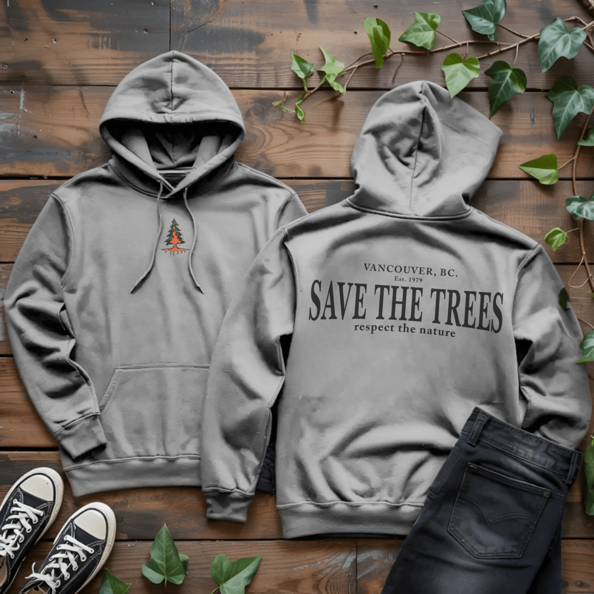 Save the Trees Hoodie - Into Nature Co.