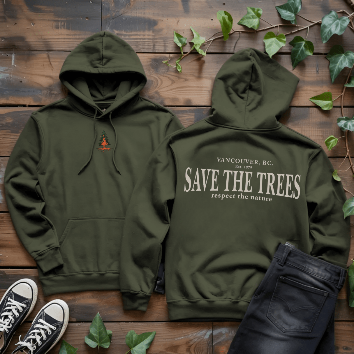 Save the Trees Hoodie - Into Nature Co.
