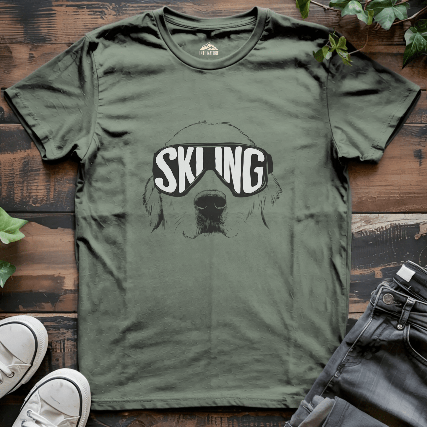 Skiing Dog Winter Tee - Into Nature Co.