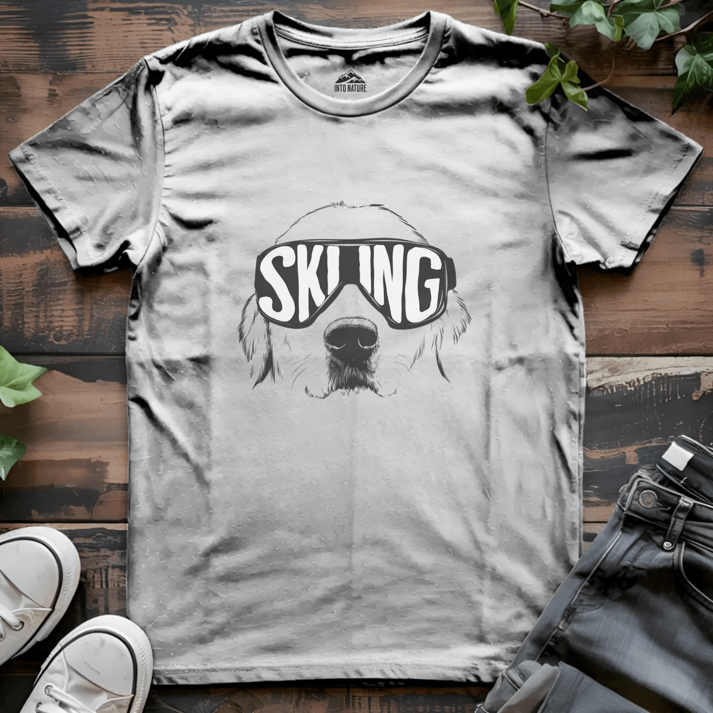 Skiing Dog Winter Tee - Into Nature Co.