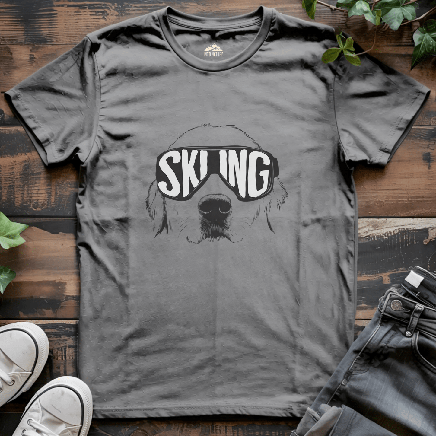 Skiing Dog Winter Tee - Into Nature Co.