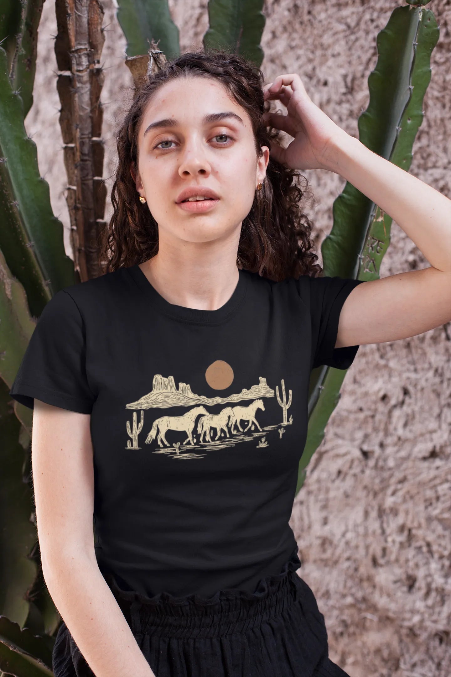 Desert Sunset Horses Tee