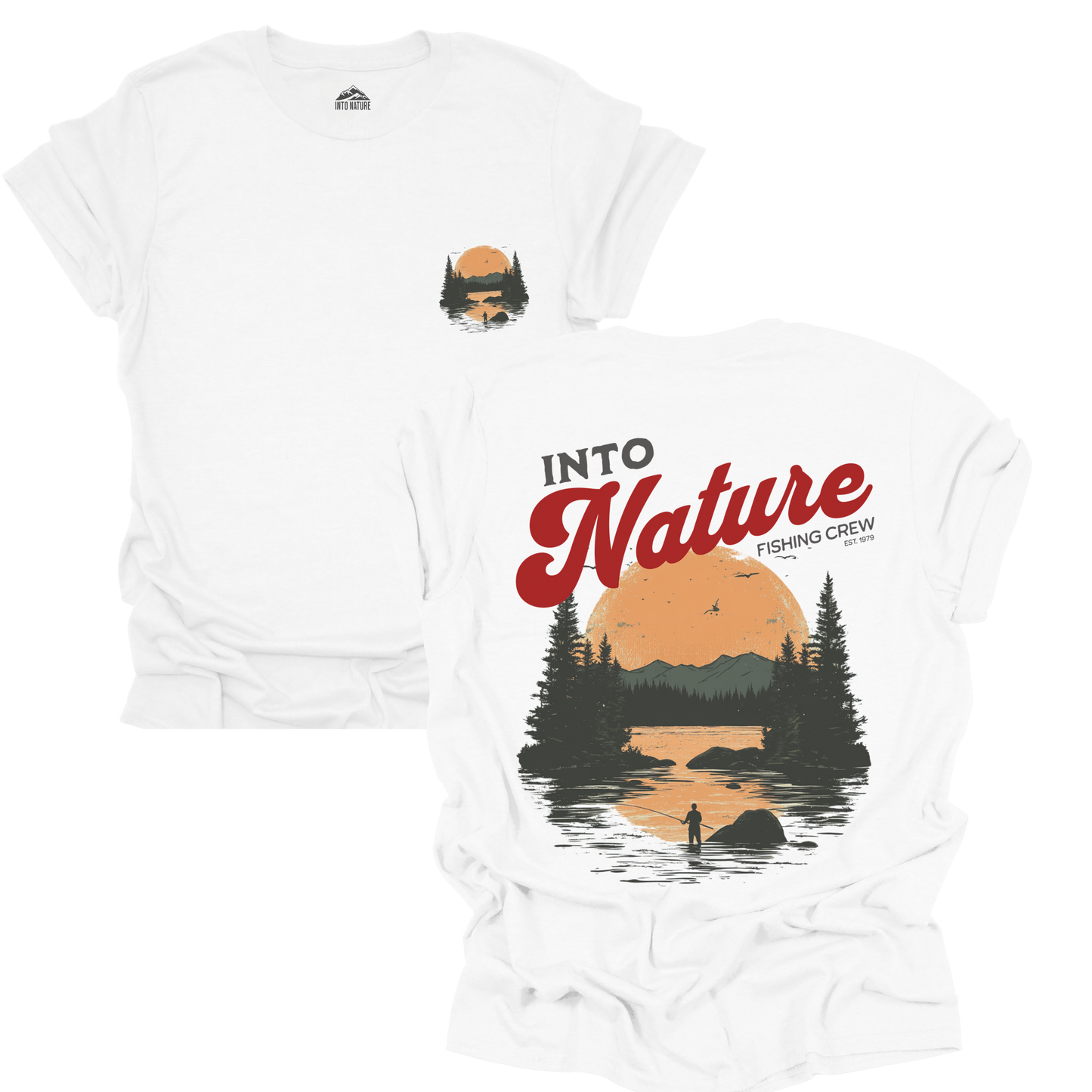 Unisex Softstyle T-Shirt - Into Nature Fishing Crew Graphic Tee