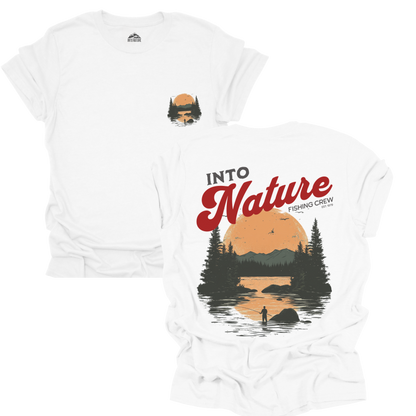 Unisex Softstyle T-Shirt - Into Nature Fishing Crew Graphic Tee