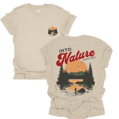 Unisex Softstyle T-Shirt - Into Nature Fishing Crew Graphic Tee