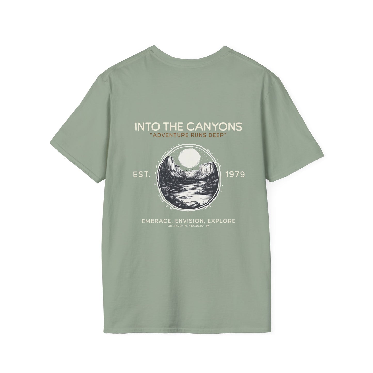 Unisex Softstyle T-Shirt - 'Into the Canyons' Adventure Graphic Tee