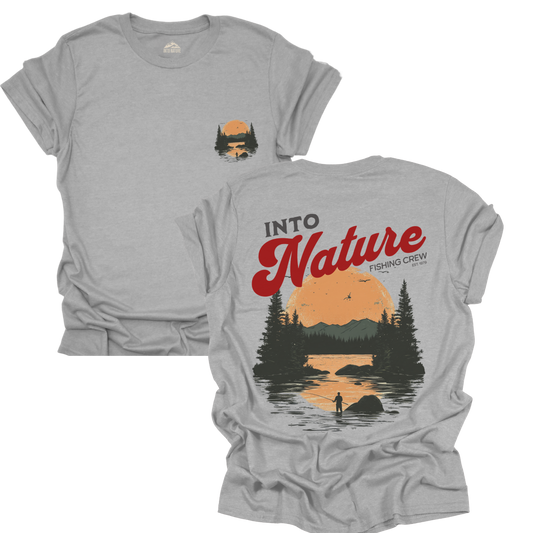 Unisex Softstyle T-Shirt - Into Nature Fishing Crew Graphic Tee