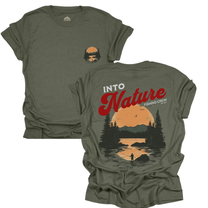 Unisex Softstyle T-Shirt - Into Nature Fishing Crew Graphic Tee