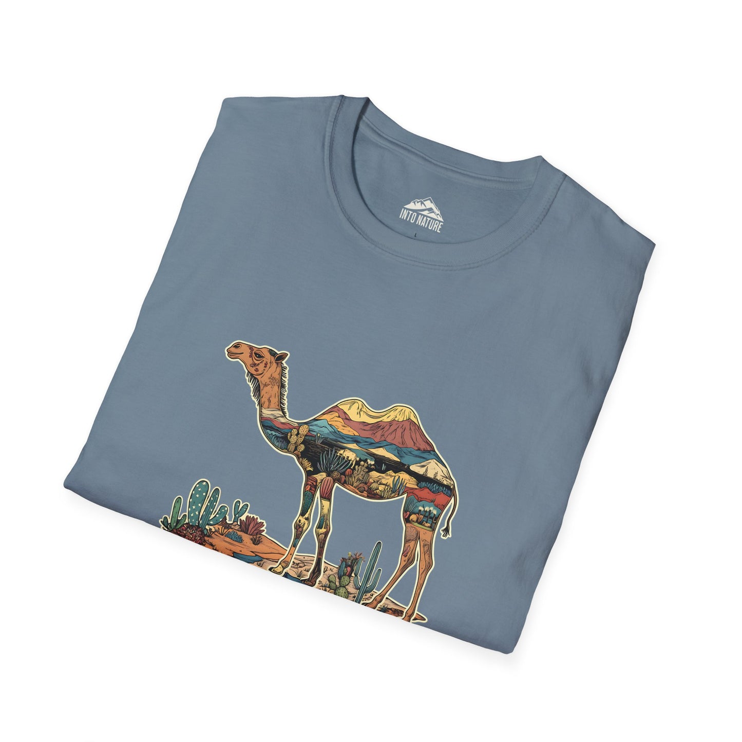 Desert Landscape Camel T-Shirt - Unisex Softstyle Tee for Nature Lovers