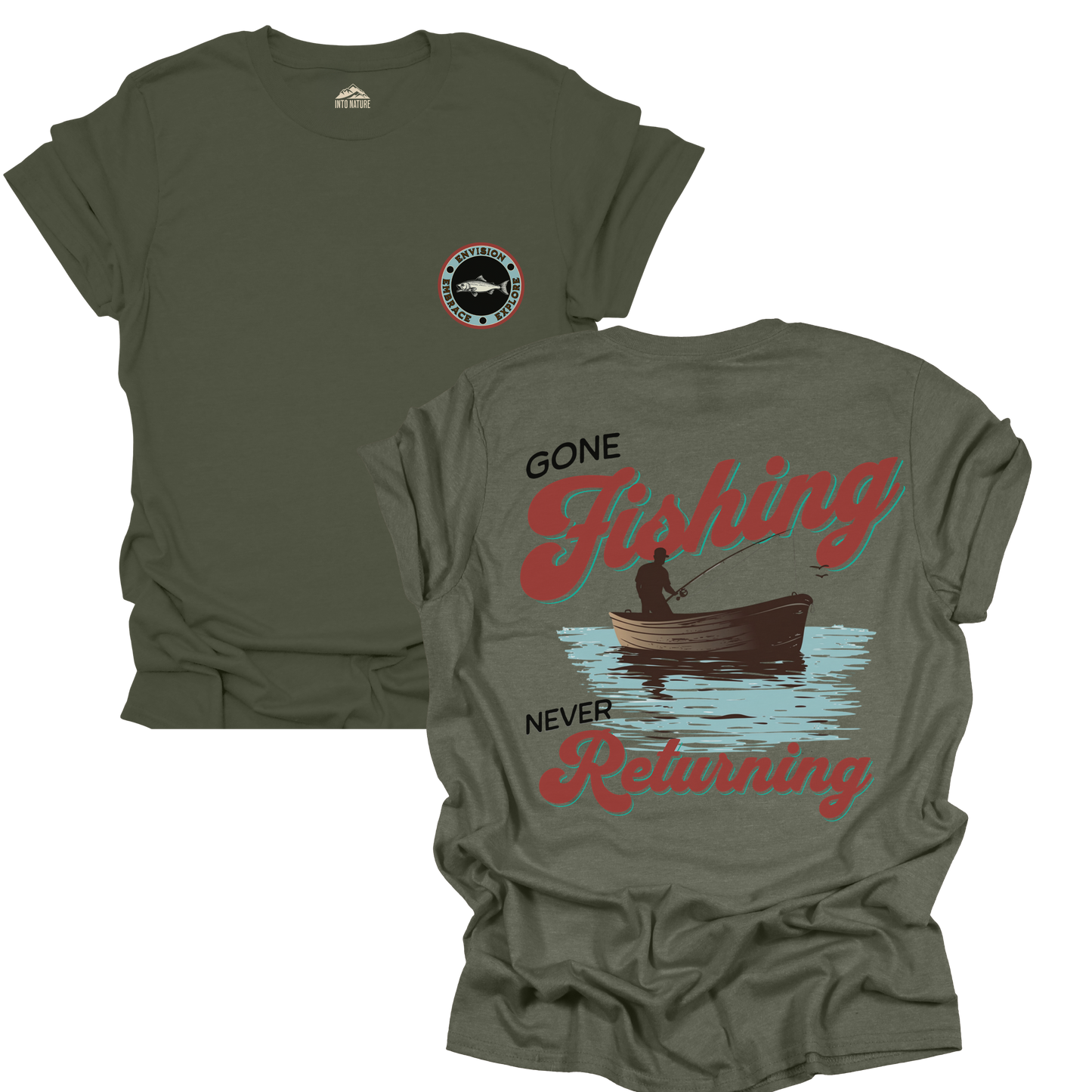 Gone Fishing Unisex T-Shirt, Relaxed Fit, Vintage Style, Perfect Gift for Fishermen, Summer Outdoor Wear