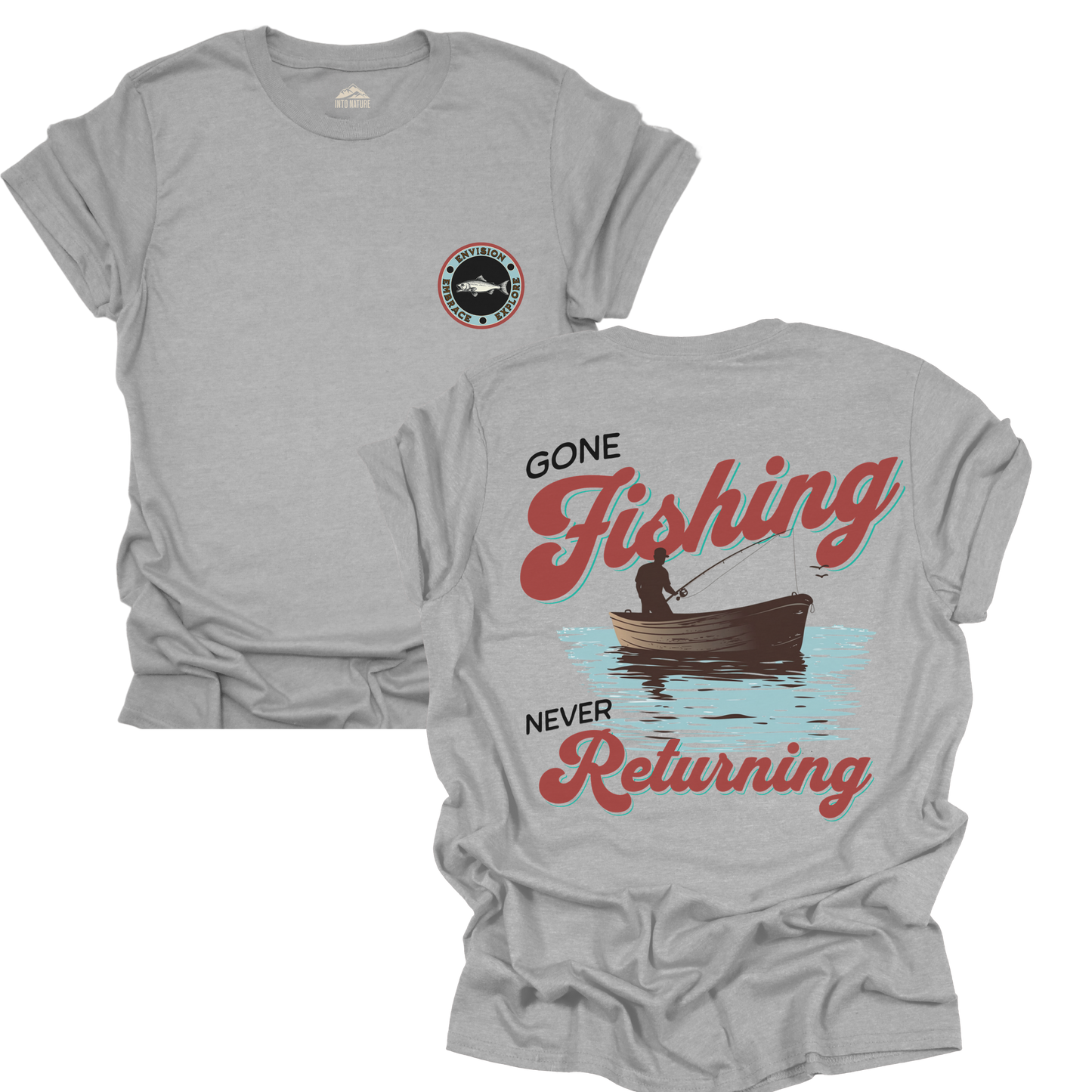 Gone Fishing Unisex T-Shirt, Relaxed Fit, Vintage Style, Perfect Gift for Fishermen, Summer Outdoor Wear