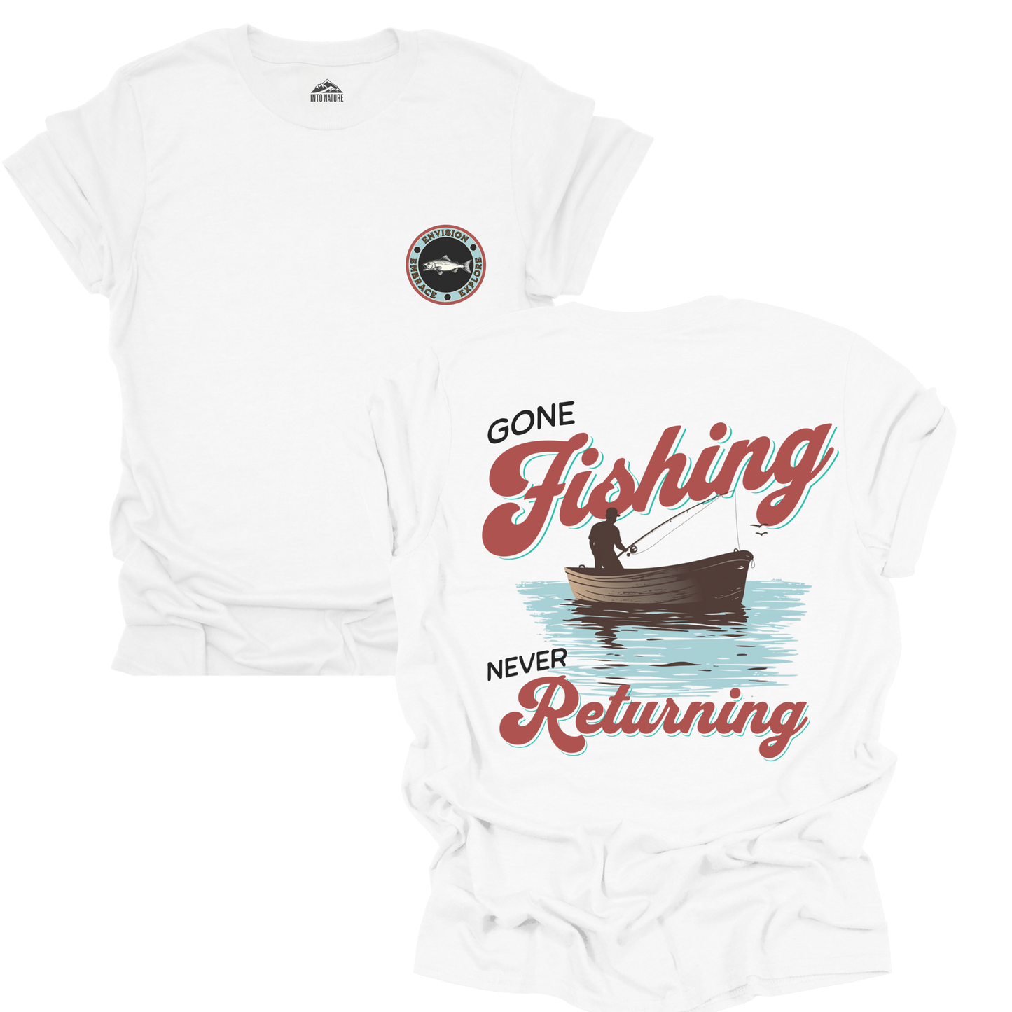 Gone Fishing Unisex T-Shirt, Relaxed Fit, Vintage Style, Perfect Gift for Fishermen, Summer Outdoor Wear