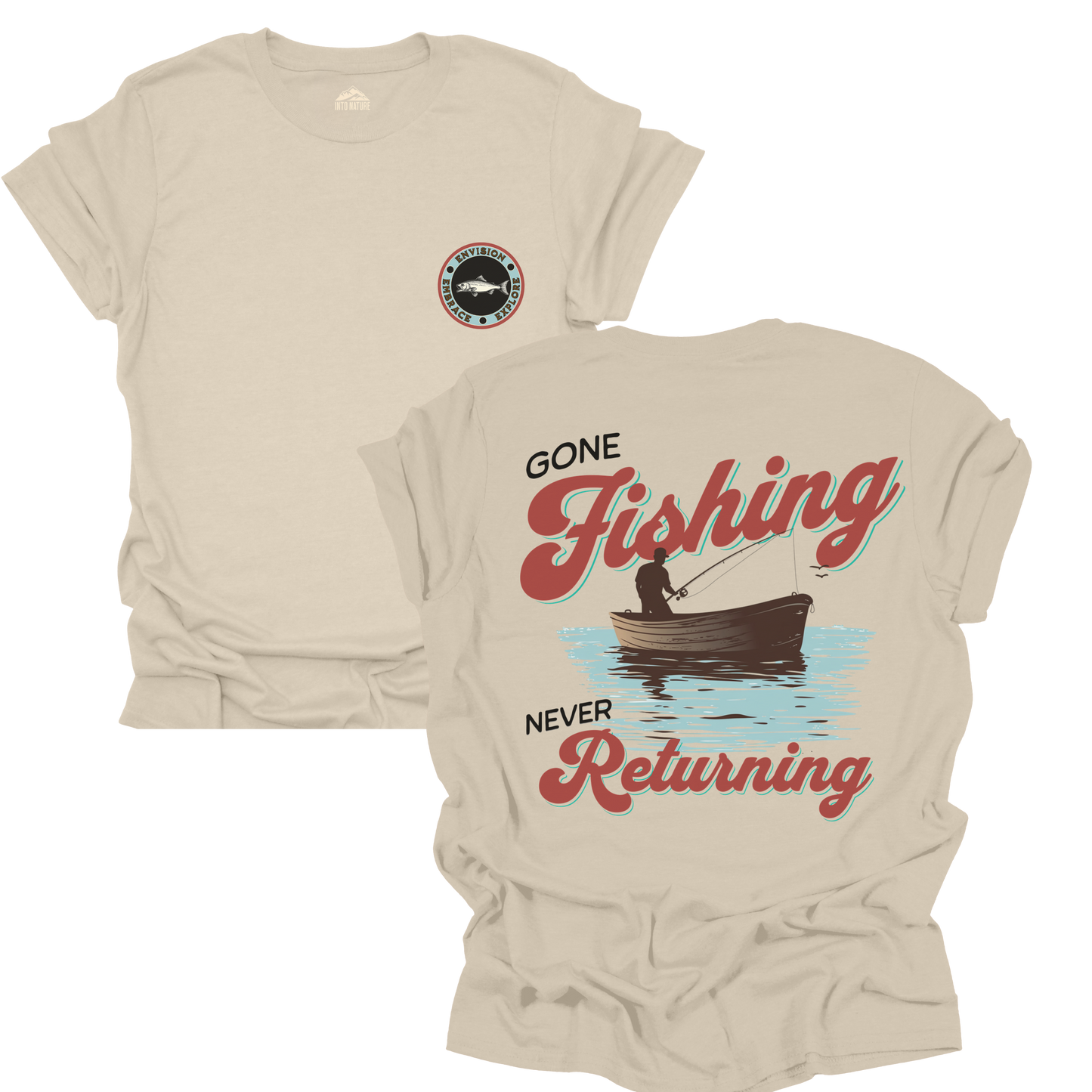 Gone Fishing Unisex T-Shirt, Relaxed Fit, Vintage Style, Perfect Gift for Fishermen, Summer Outdoor Wear