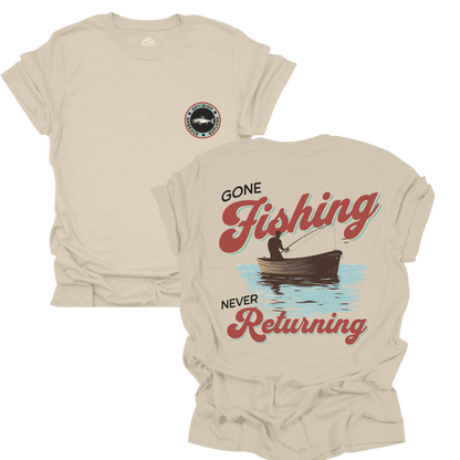 Gone Fishing Unisex T-Shirt, Relaxed Fit, Vintage Style, Perfect Gift for Fishermen, Summer Outdoor Wear