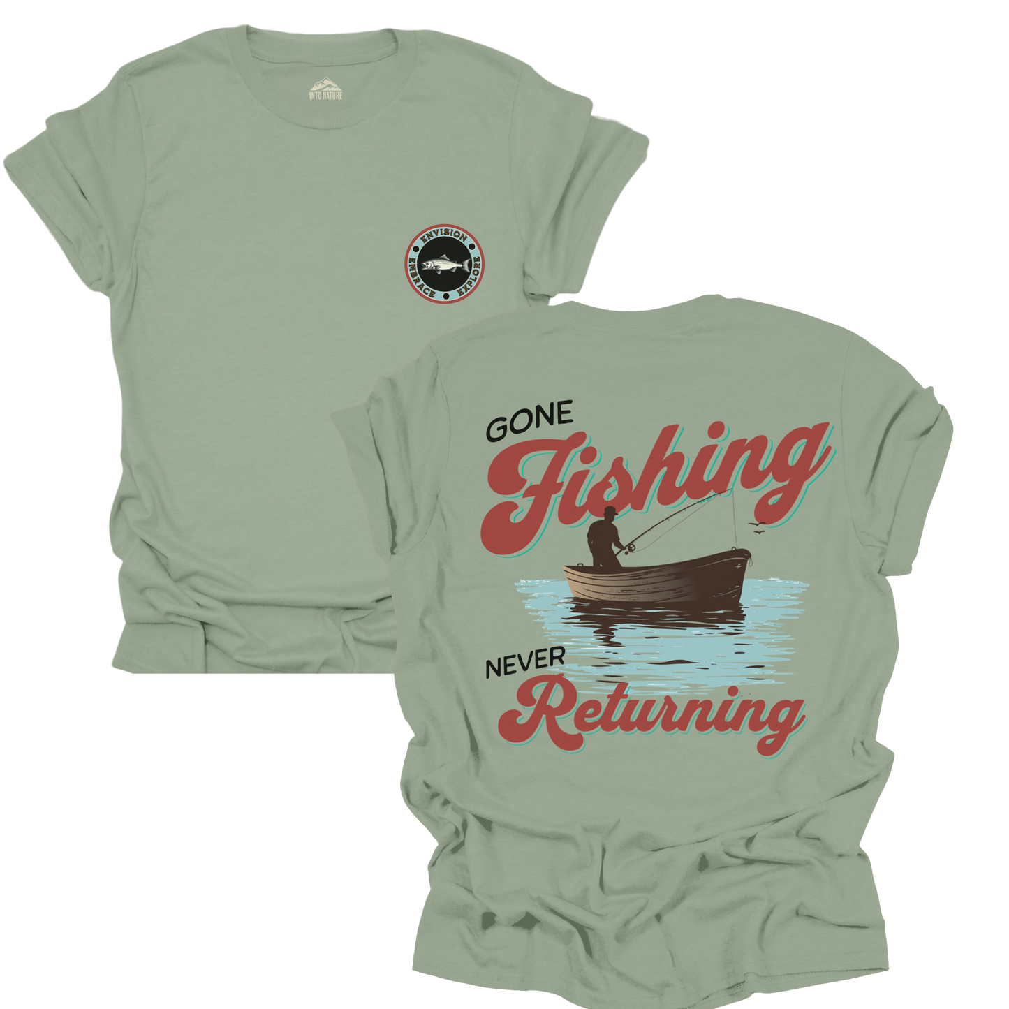 Gone Fishing Unisex T-Shirt, Relaxed Fit, Vintage Style, Perfect Gift for Fishermen, Summer Outdoor Wear