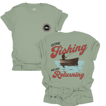 Gone Fishing Unisex T-Shirt, Relaxed Fit, Vintage Style, Perfect Gift for Fishermen, Summer Outdoor Wear