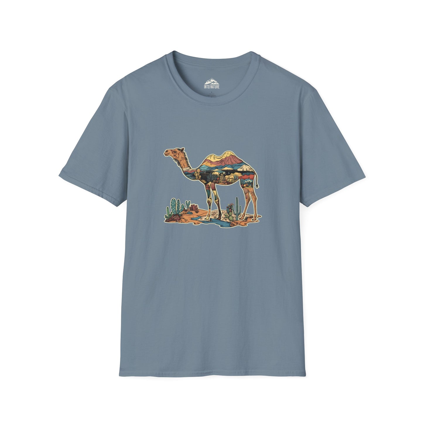 Desert Landscape Camel T-Shirt - Unisex Softstyle Tee for Nature Lovers