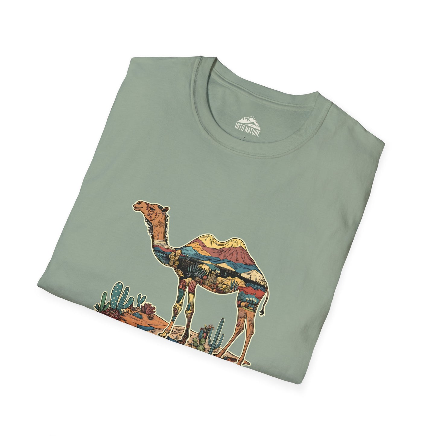 Desert Landscape Camel T-Shirt - Unisex Softstyle Tee for Nature Lovers