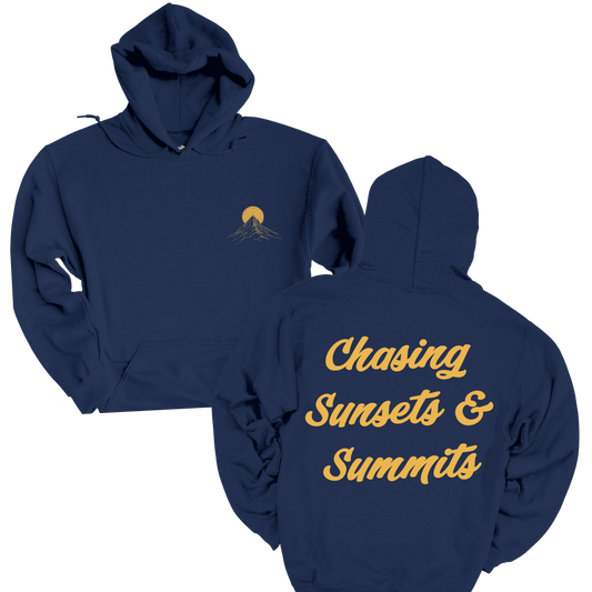 Chasing Sunsets Unisex Heavy Blend™ Hooded Sweatshirt - Cozy Mountain Vibes