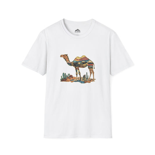 Desert Landscape Camel T-Shirt - Unisex Softstyle Tee for Nature Lovers