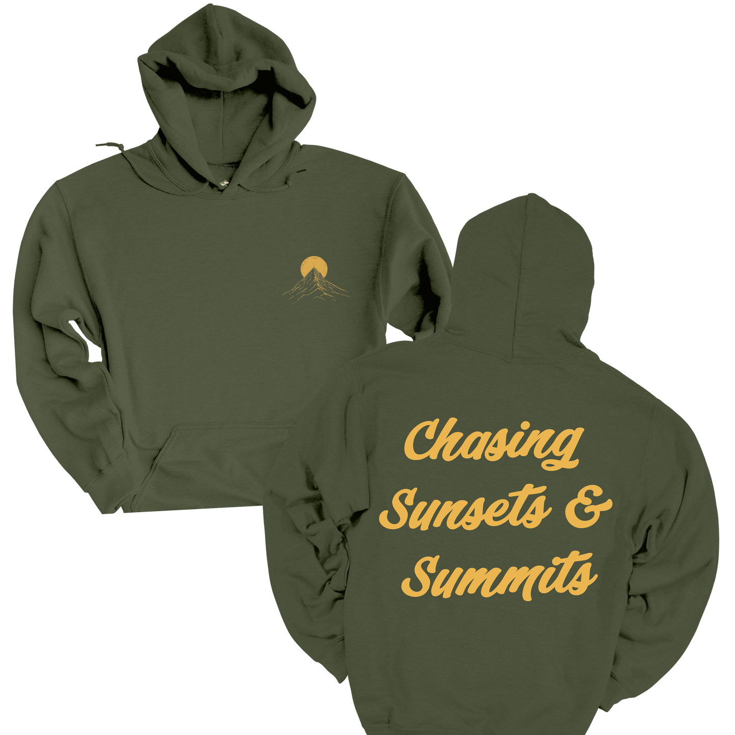 Chasing Sunsets Unisex Heavy Blend™ Hooded Sweatshirt - Cozy Mountain Vibes