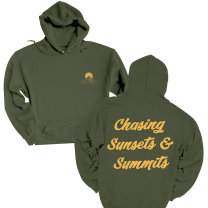 Chasing Sunsets Unisex Heavy Blend™ Hooded Sweatshirt - Cozy Mountain Vibes