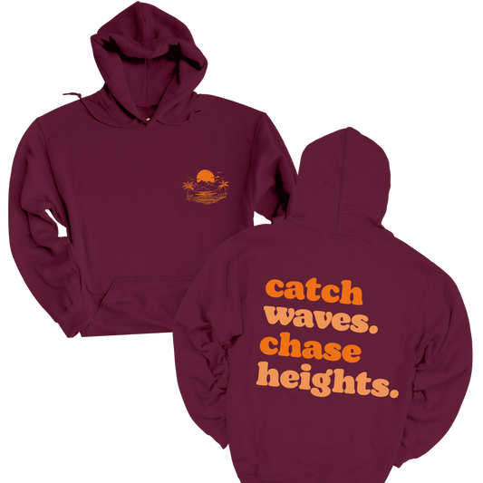 Catch Waves Chase Heights Sweatshirt - Unisex Heavy Blend Hoodie for Surf Lovers