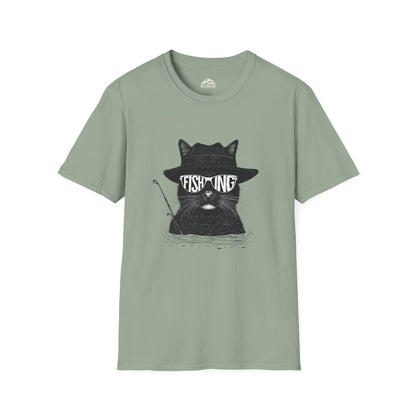 Cool Cat Fishing Unisex Softstyle T-Shirt for Animal Lovers