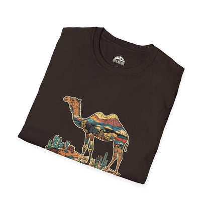 Desert Landscape Camel T-Shirt - Unisex Softstyle Tee for Nature Lovers