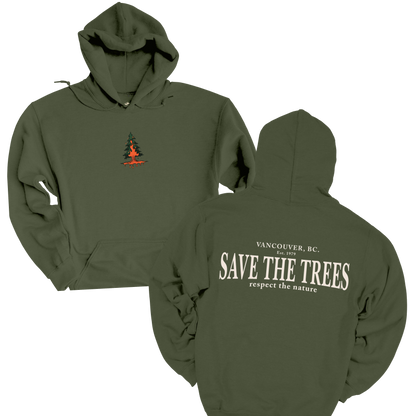 Eco-Friendly Hooded Sweatshirt | Save the Trees Design