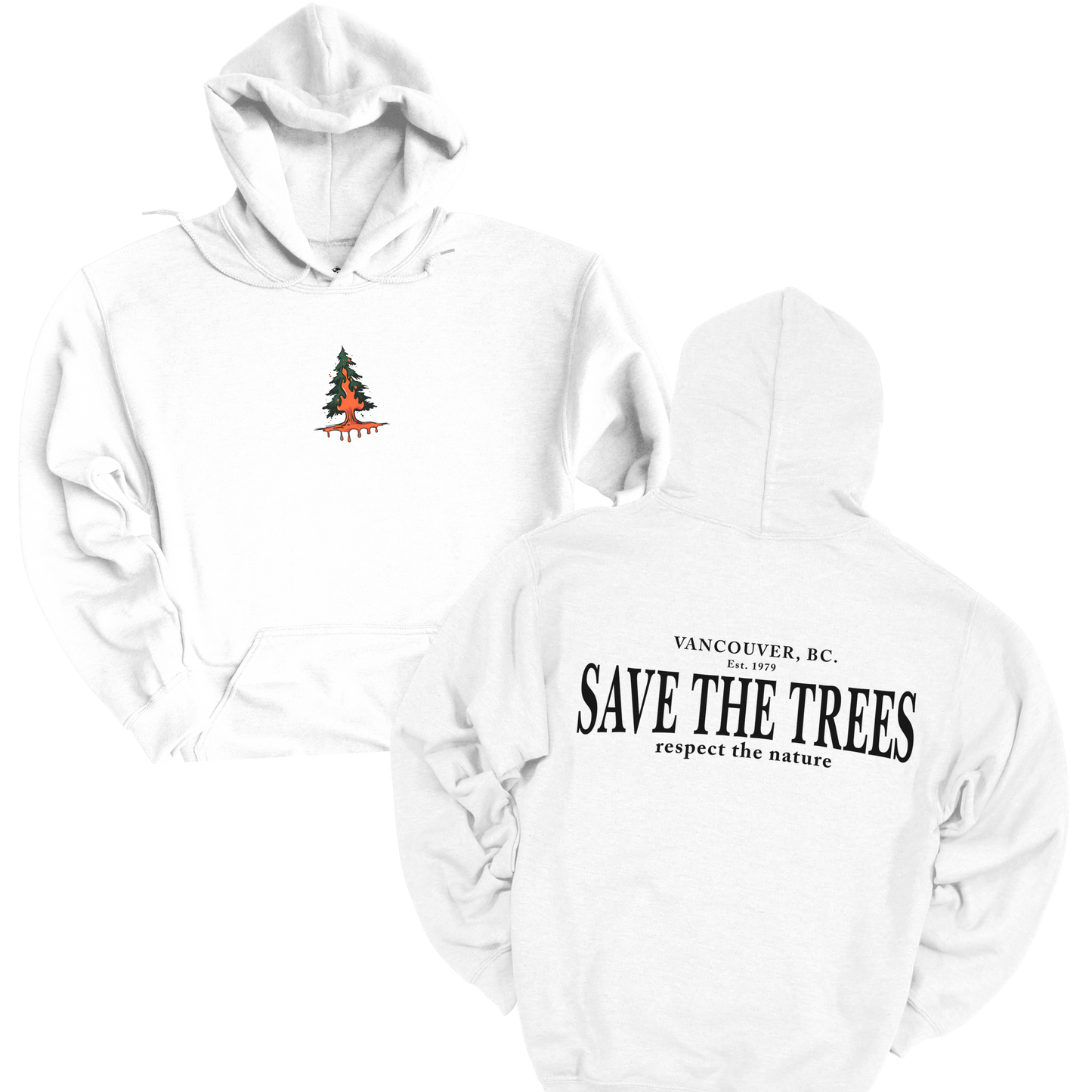 Eco-Friendly Hooded Sweatshirt | Save the Trees Design