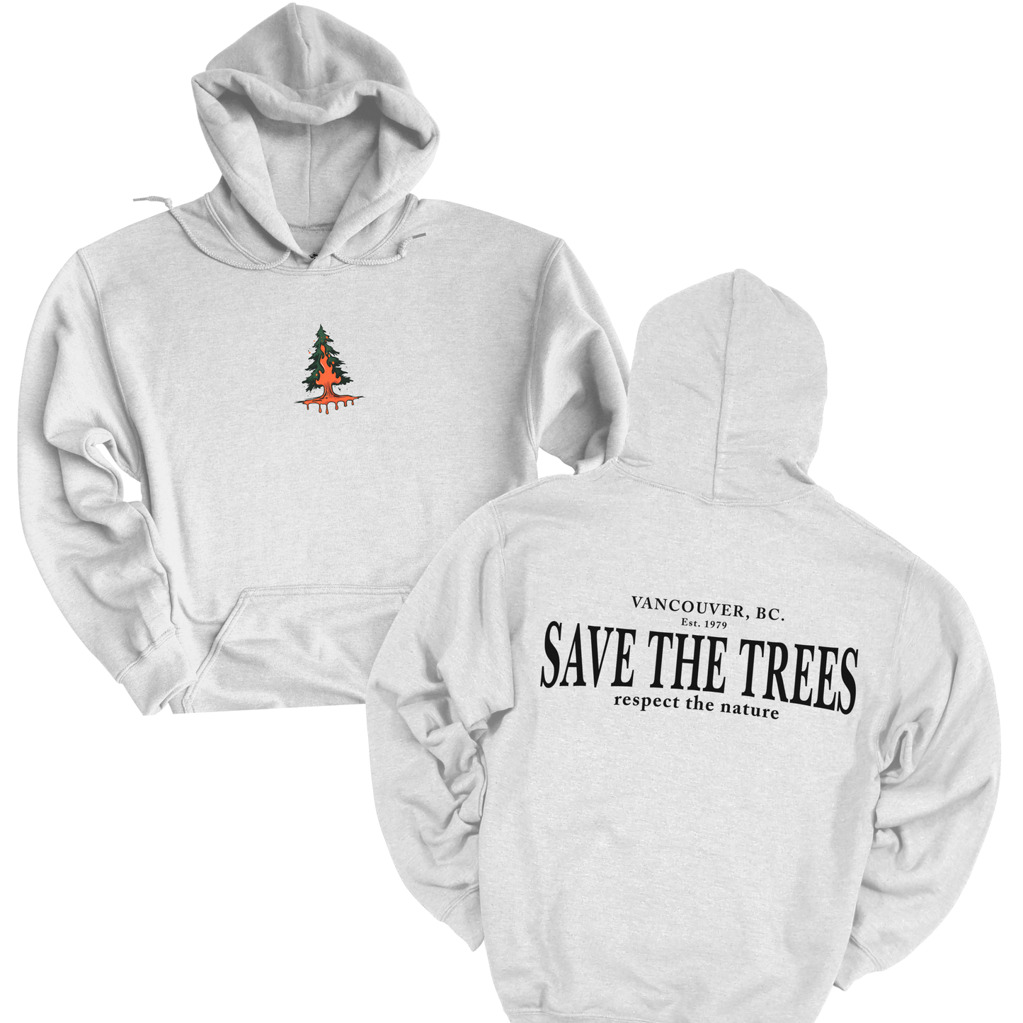 Eco-Friendly Hooded Sweatshirt | Save the Trees Design