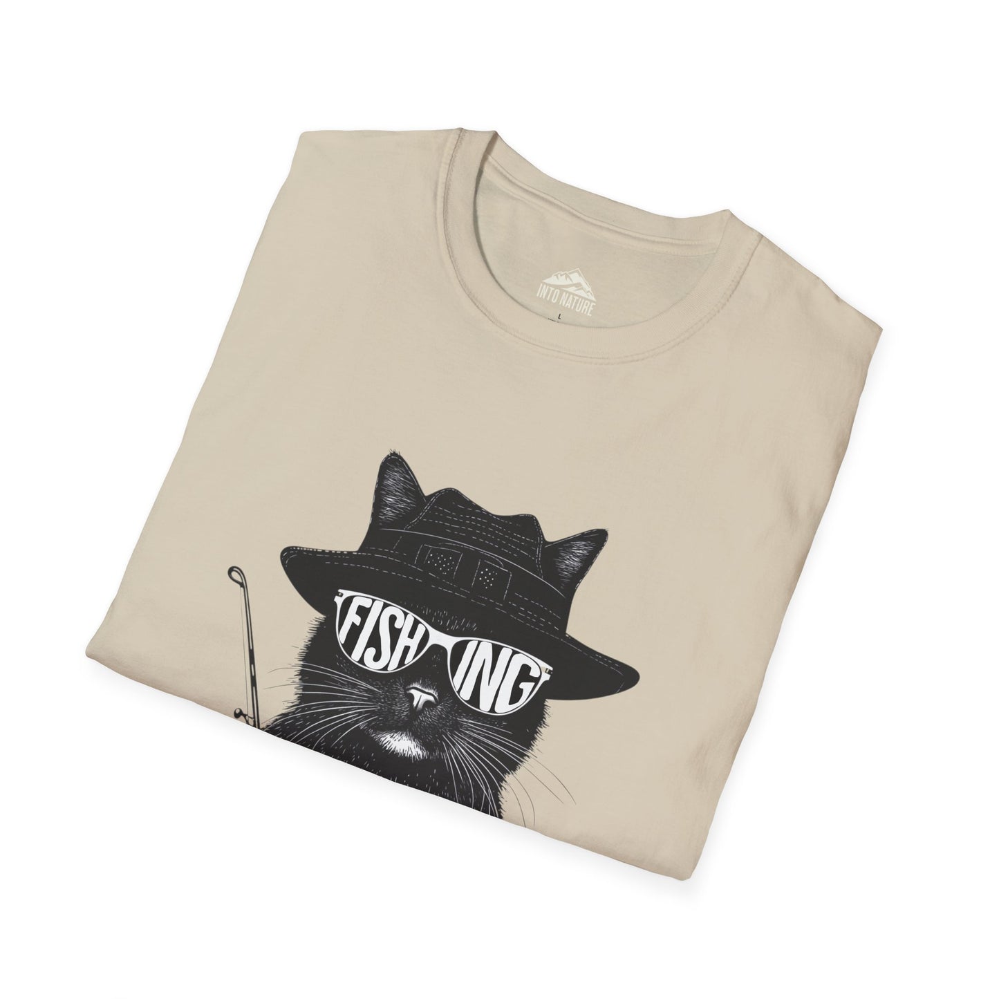 Cool Cat Fishing Unisex Softstyle T-Shirt for Animal Lovers