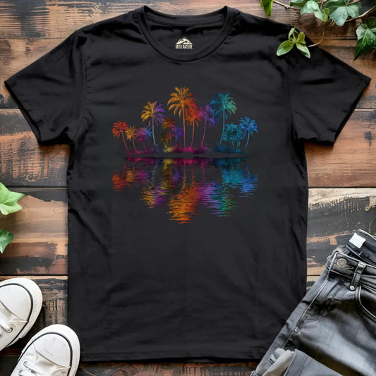Vibrant Palm Tree Reflection Tee