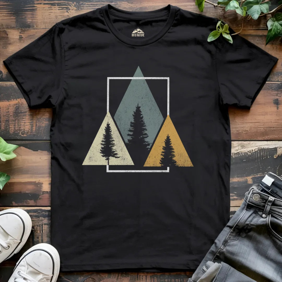 Geometric Mountain Tree Tee