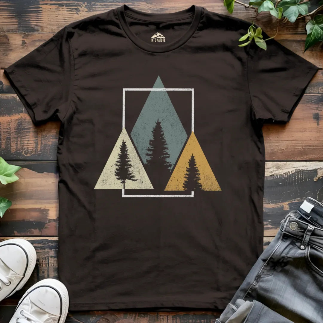Geometric Mountain Tree Tee