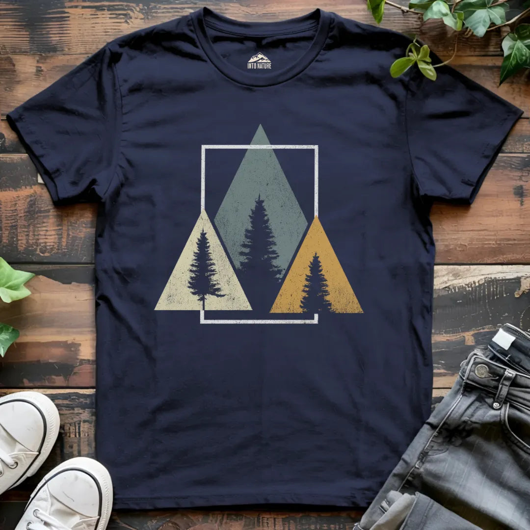 Geometric Mountain Tree Tee