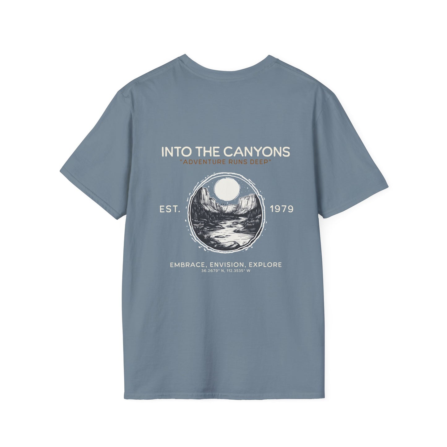 Unisex Softstyle T-Shirt - 'Into the Canyons' Adventure Graphic Tee