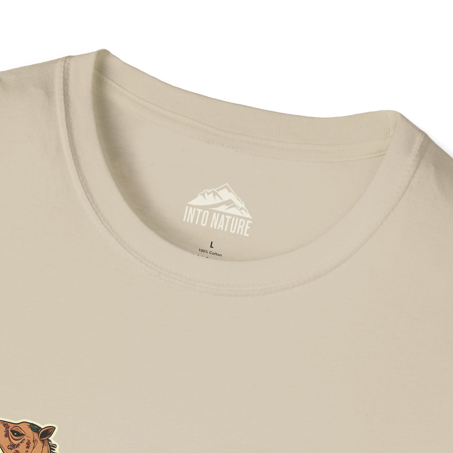 Desert Landscape Camel T-Shirt - Unisex Softstyle Tee for Nature Lovers