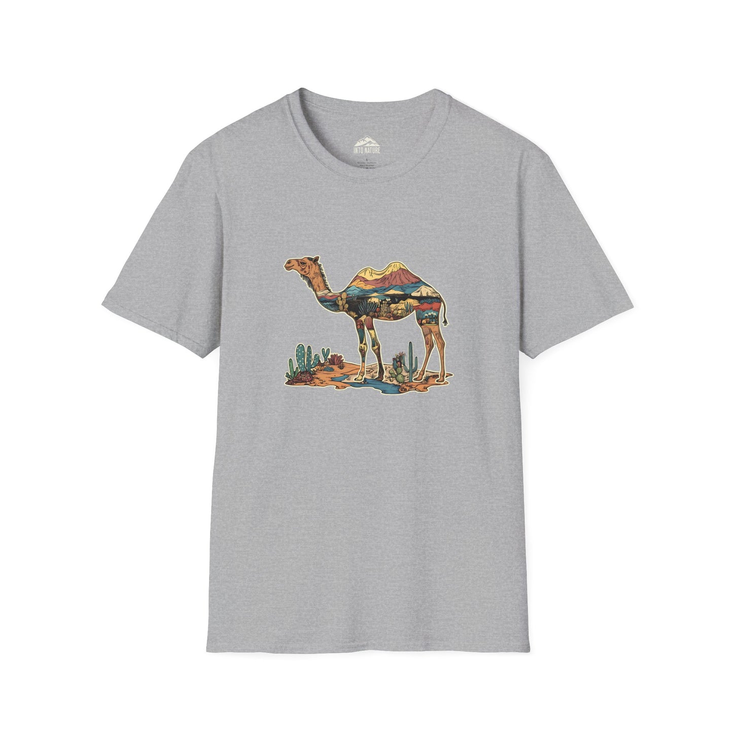 Desert Landscape Camel T-Shirt - Unisex Softstyle Tee for Nature Lovers